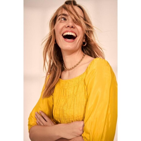 NWT CREAM Yellow Almas Blouse - Picture 7 of 11